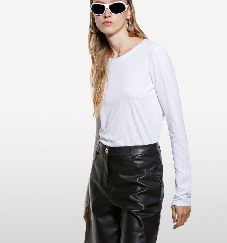 T-shirt blanc à manches longues - t-shirts à manches longues pour femme - Blanc | Sisley image number 3